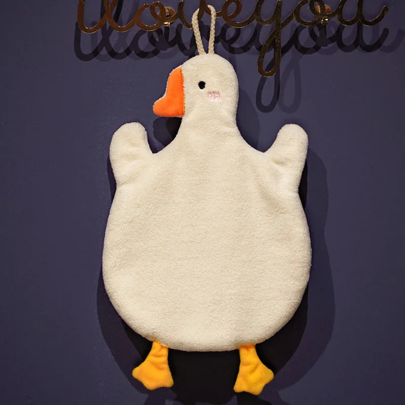 Cartoon Goose Hand Towel – Hanging Type, Quick-Dry, High Absorbency