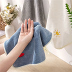 Embroidered Coral Fleece Hand Towel