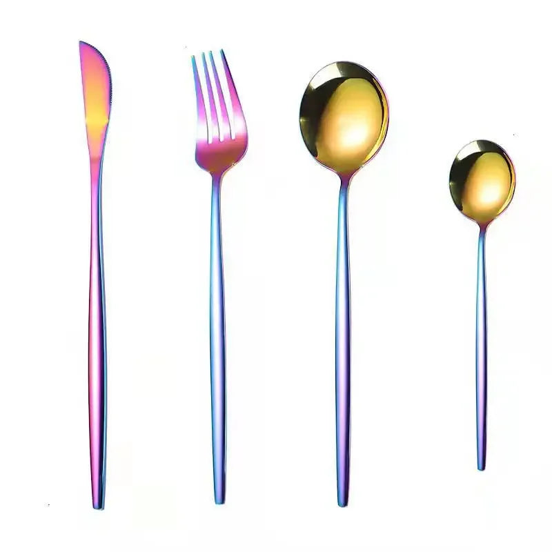 Stainless Steel Cutlery Set with Fork, Spoon, Knife & Chopsticks