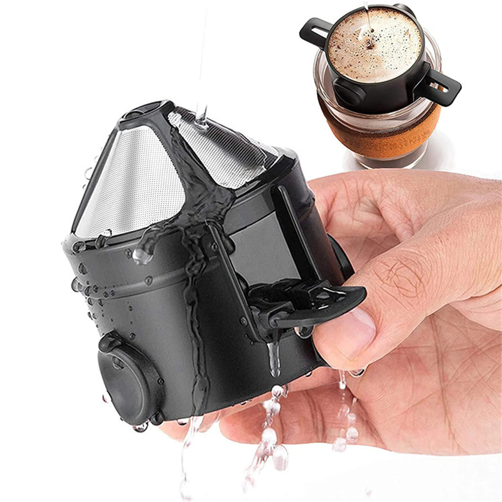 Collapsible Pour Over Coffee Dripper with Stainless Steel Filter