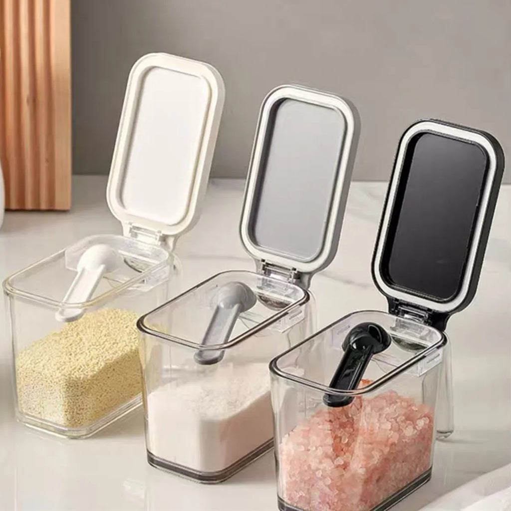 Seasoning Box with Lid and Spoon