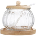 Glass Seasoning Jar Set with Lid – Salt, Sugar & Spice Storage