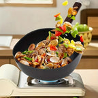 Square Iron Frying Pan with Wooden Handle