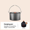 Aluminum Camping Cookware Set – Frying Pan, Cooking Pot, Hanging Pan & Kettle