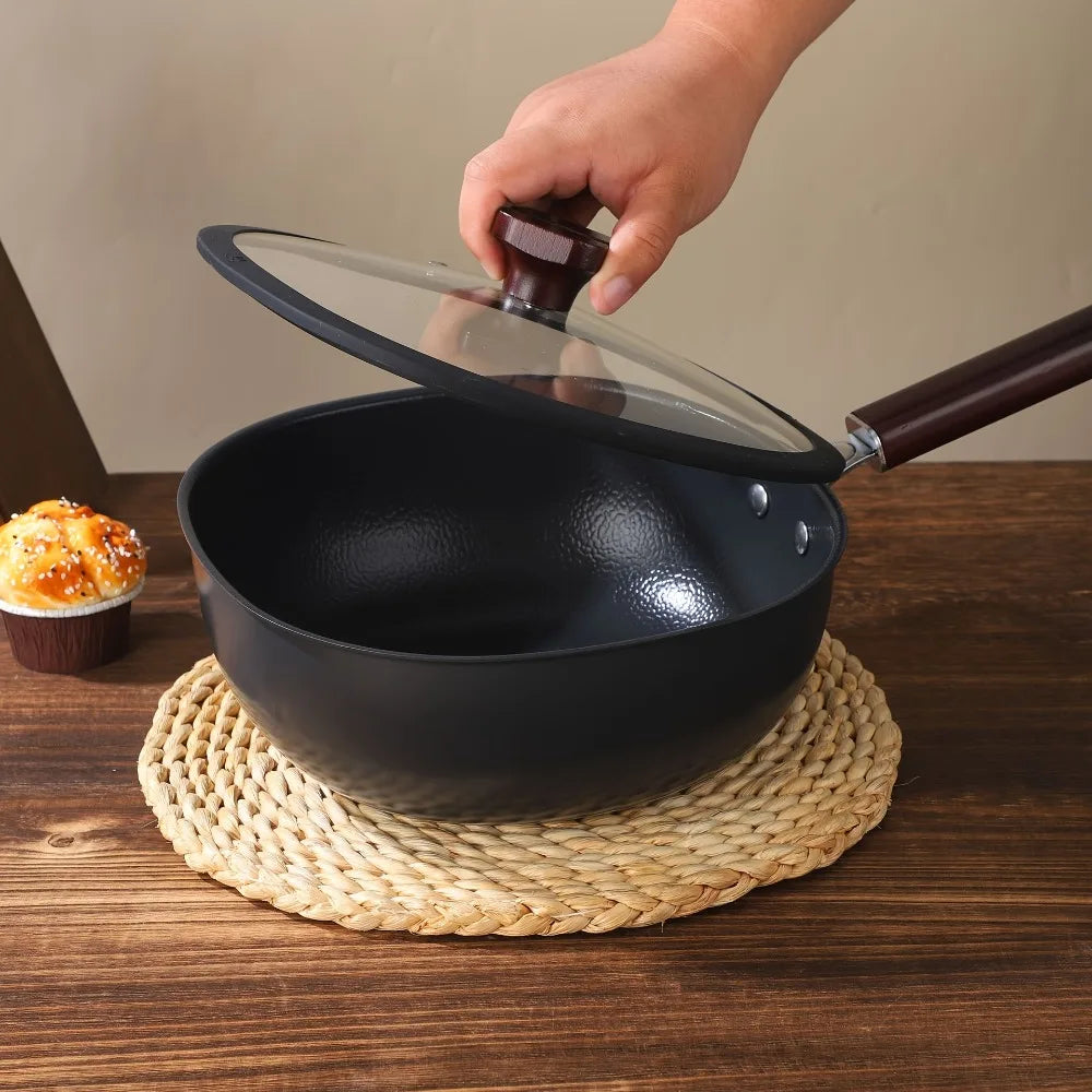 Square Iron Frying Pan with Wooden Handle
