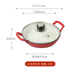 Sartén de hierro fundido esmaltado con tapa de cristal – Sartén de 20 cm