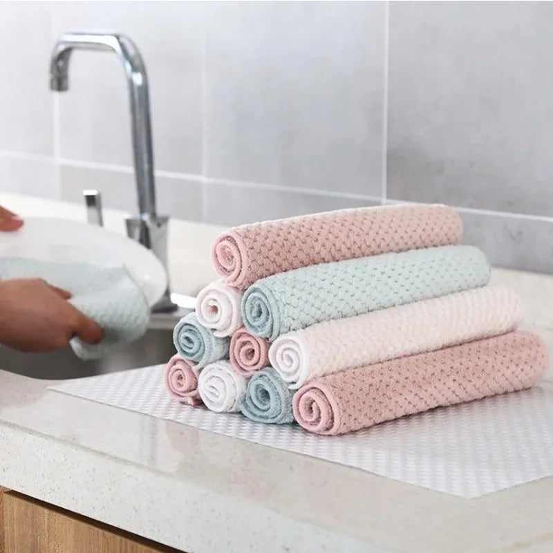 Paño de microfibra para platos – Paño de limpieza cuadrado absorbente