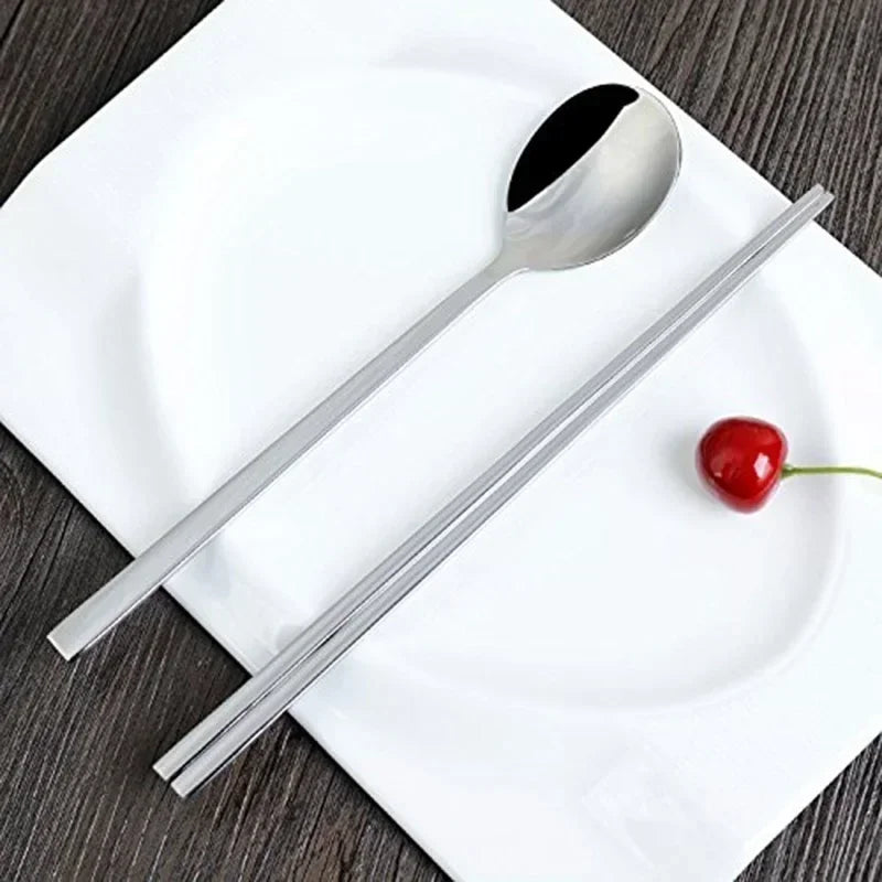 Stainless Steel Chopsticks and Spoon Cutlery Set