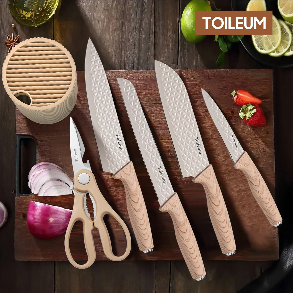 6-Piece Kitchen Knife Set with Block