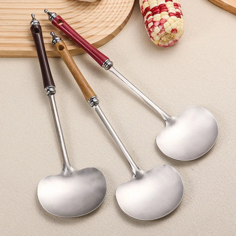 Stainless Steel Wok Spatula with Wooden Handle