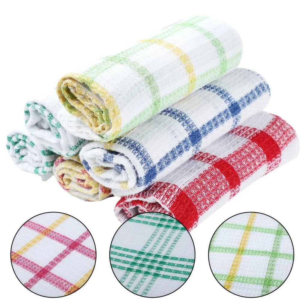 Plaid Kitchen Towels – Microfiber Dish Cloths (3/5/10pcs)