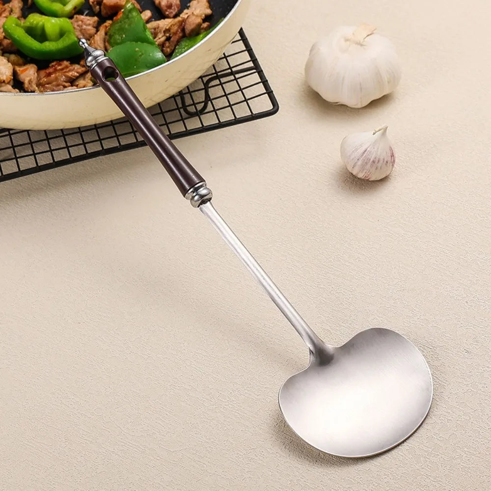 Stainless Steel Wok Spatula with Wooden Handle