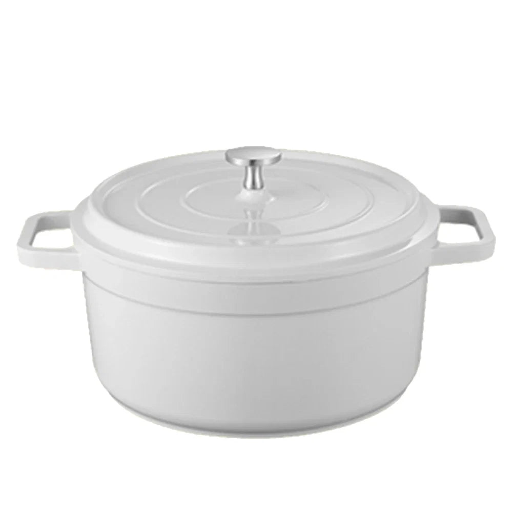 Olla de horno holandés de aluminio fundido esmaltado con tapa