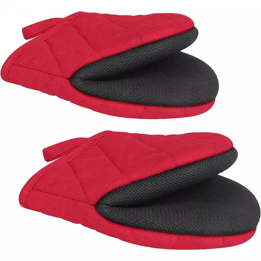 Manoplas resistentes al calor, guantes de horno cortos antideslizantes para hornear y cocinar