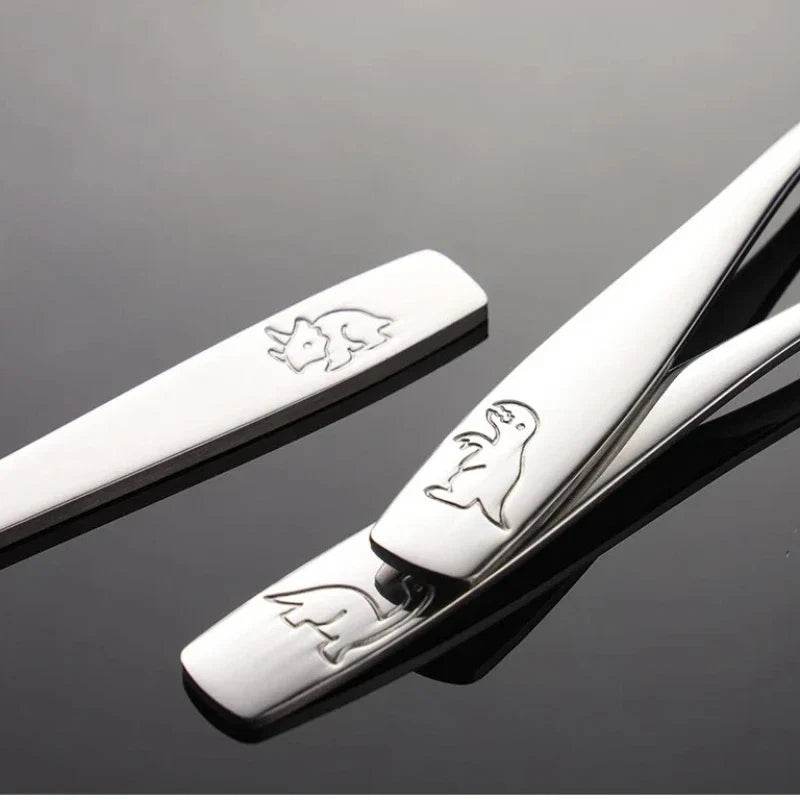 Stainless Steel Children's Cutlery Set with Dinosaur Pattern