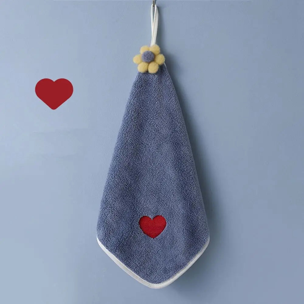 Embroidered Coral Fleece Hand Towel