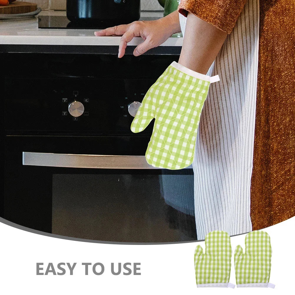 Cotton Oven Mitts - Heat-Resistant Kitchen Gloves