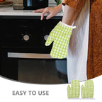 Cotton Oven Mitts - Heat-Resistant Kitchen Gloves