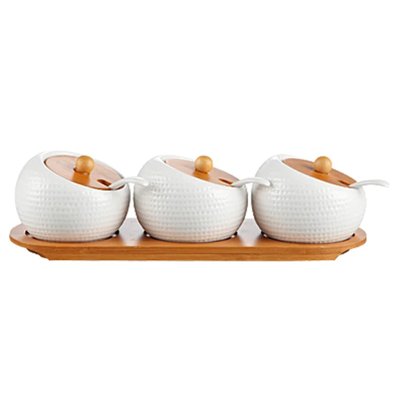 Ceramic Seasoning Jar Set with Lids