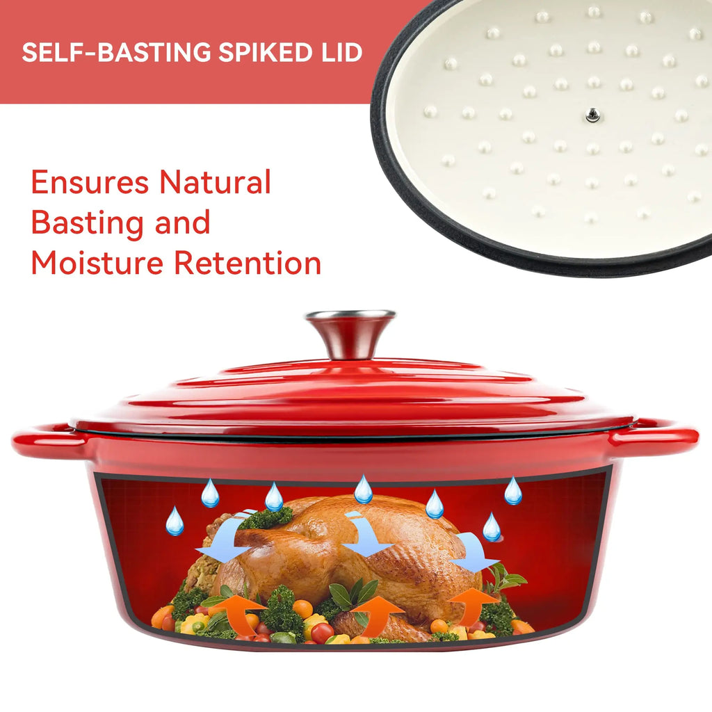 Enameled Cast Iron Dutch Oven with Lid – 33cm