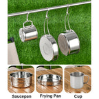 8-Piece Stainless Steel Camping Cookware Set
