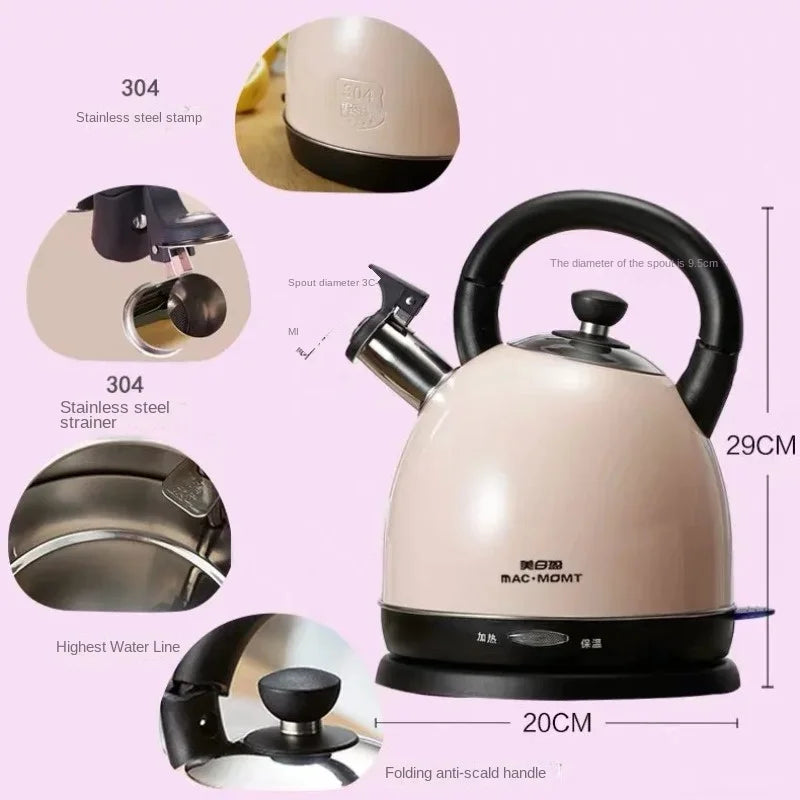 Electric Kettle - Stainless Steel with Auto Shut-Off