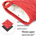 Heat Resistant Oven Mitts, Short Non-Slip Oven Gloves for Baking and Cooking