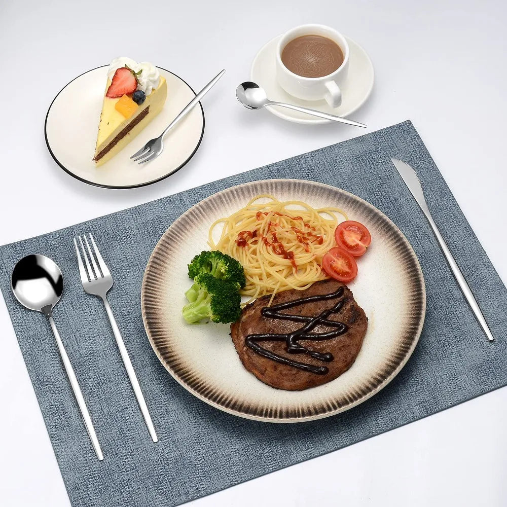 4-Piece Flatware Set with Forks, Knives, and Spoons