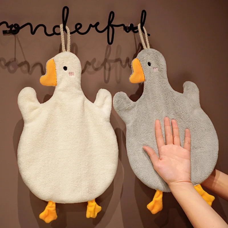 Cartoon Goose Hand Towel – Hanging Type, Quick-Dry, High Absorbency