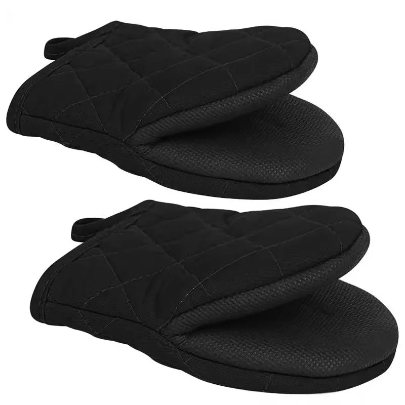 Manoplas resistentes al calor, guantes de horno cortos antideslizantes para hornear y cocinar