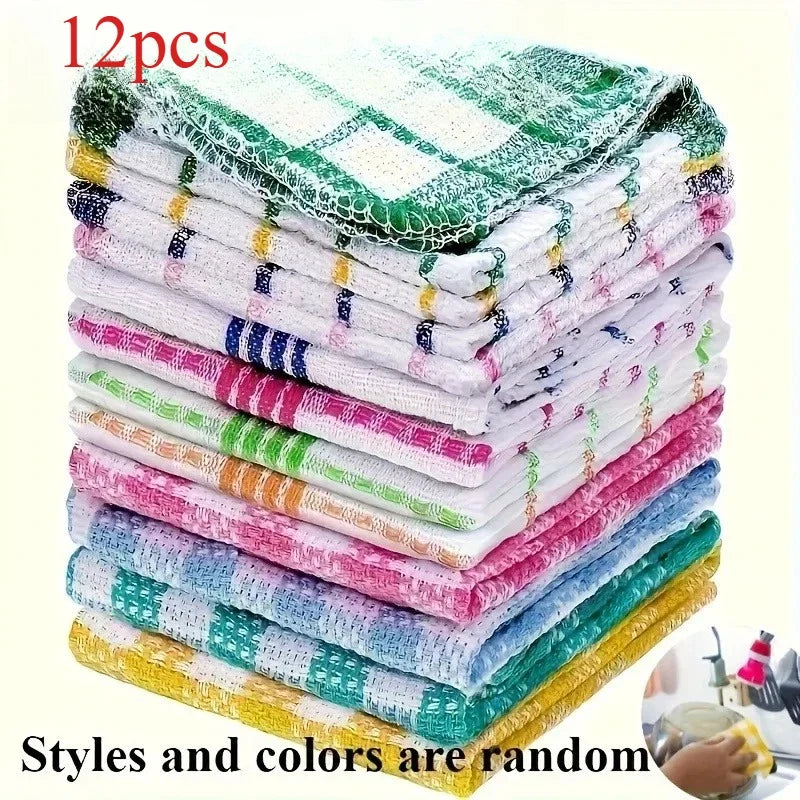 12pcs Fiber Kitchen Dish Towels