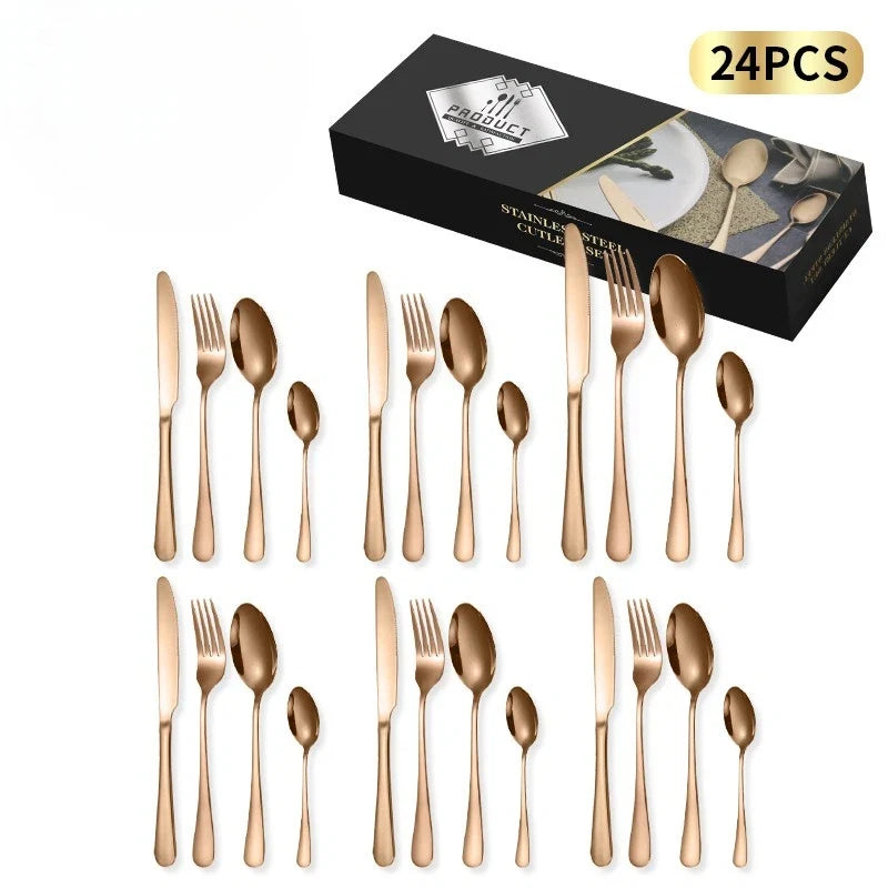 24-Piece Stainless Steel Flatware Set for 6