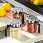 300ml Glass Seasoning Jar with Lid and Spoon