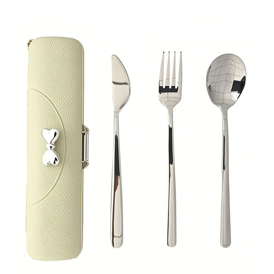 Stainless Steel Portable Tableware Set with Knife, Fork and Spoon and Storage Case