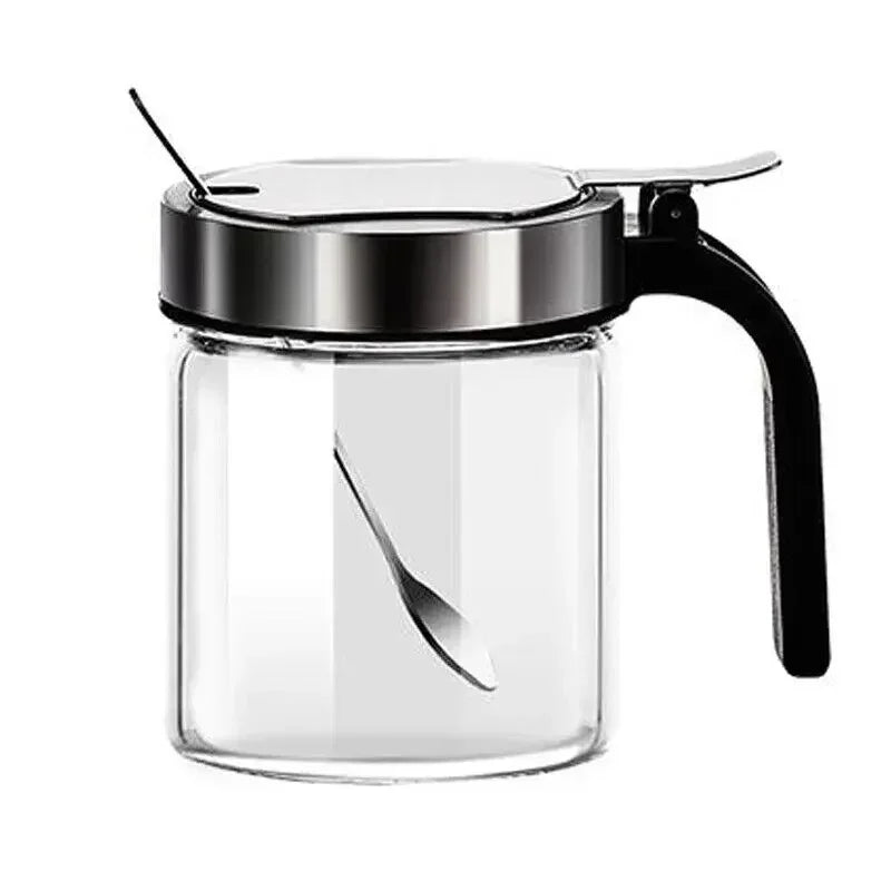 300ml Glass Seasoning Jar with Lid and Spoon