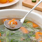 Cucharón de sopa de mango largo de acero inoxidable