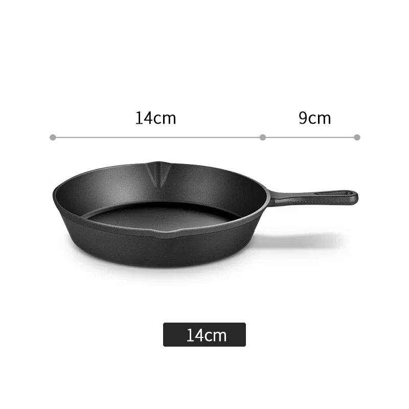 Juego de sartenes de hierro fundido – Sartén antiadherente para encimeras de gas e inducción (14 cm / 16 cm / 20 cm)