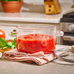 Heat-Resistant Borosilicate Glass Soup & Stock Pot 1.6L