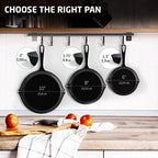 Cast Iron Skillet Set – Non-Stick Frying Pan for Gas and Induction Cooktops (14cm / 16cm / 20cm)