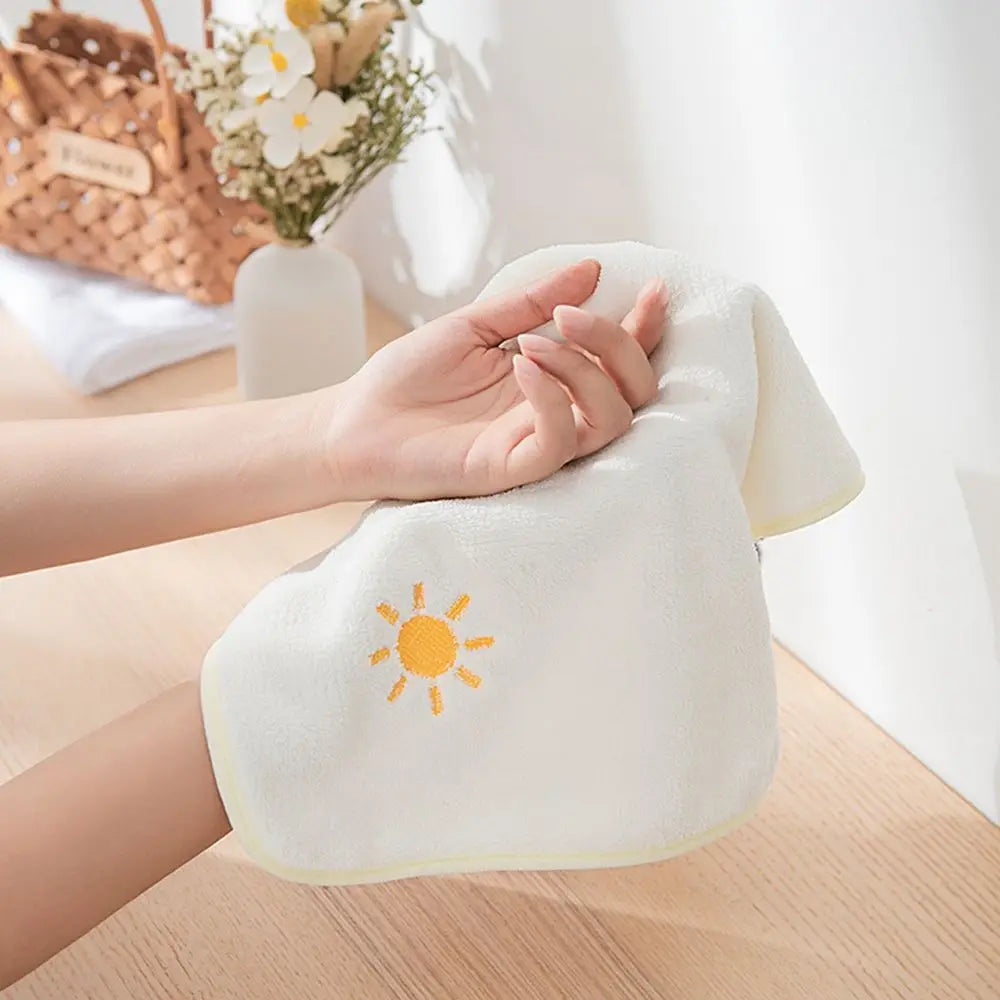Embroidered Coral Fleece Hand Towel