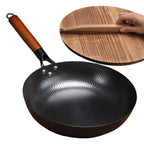 28cm Cast Iron Frying Pan – Non-Coated, Wooden Handle