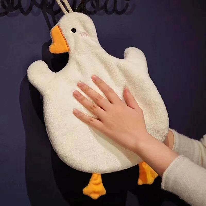 Cartoon Goose Hand Towel – Hanging Type, Quick-Dry, High Absorbency