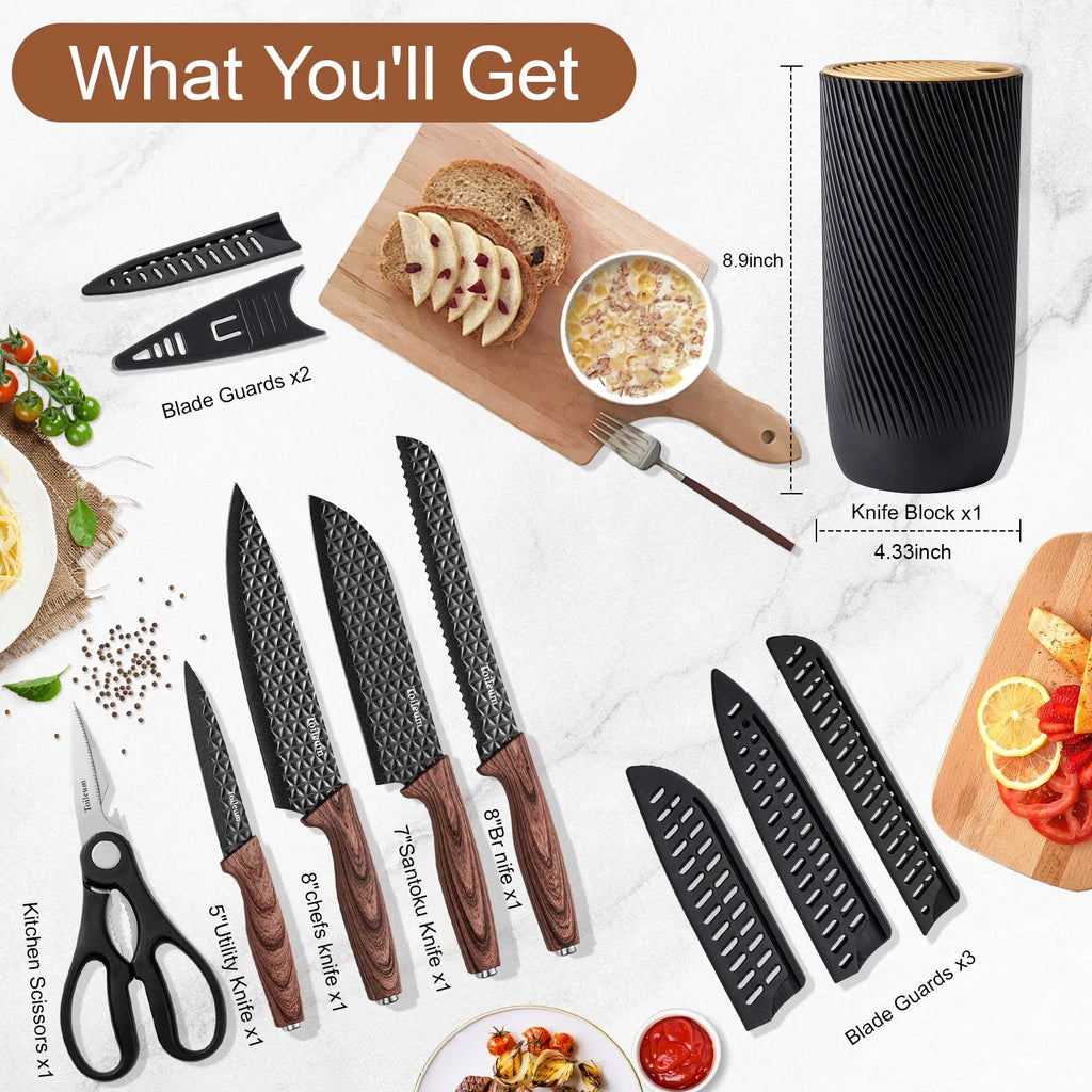 6-Piece Kitchen Knife Set with Block