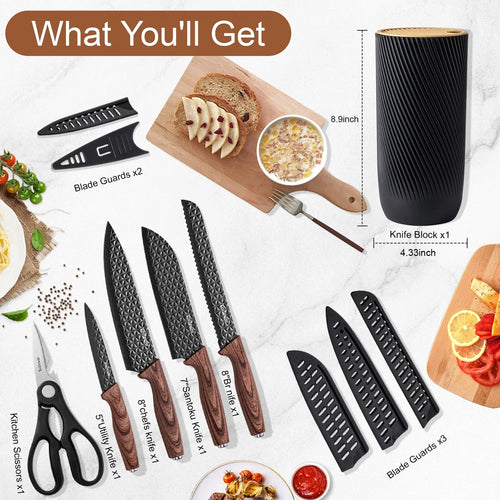 Juego de Cuchillos de Cocina de 6 Piezas con Bloque