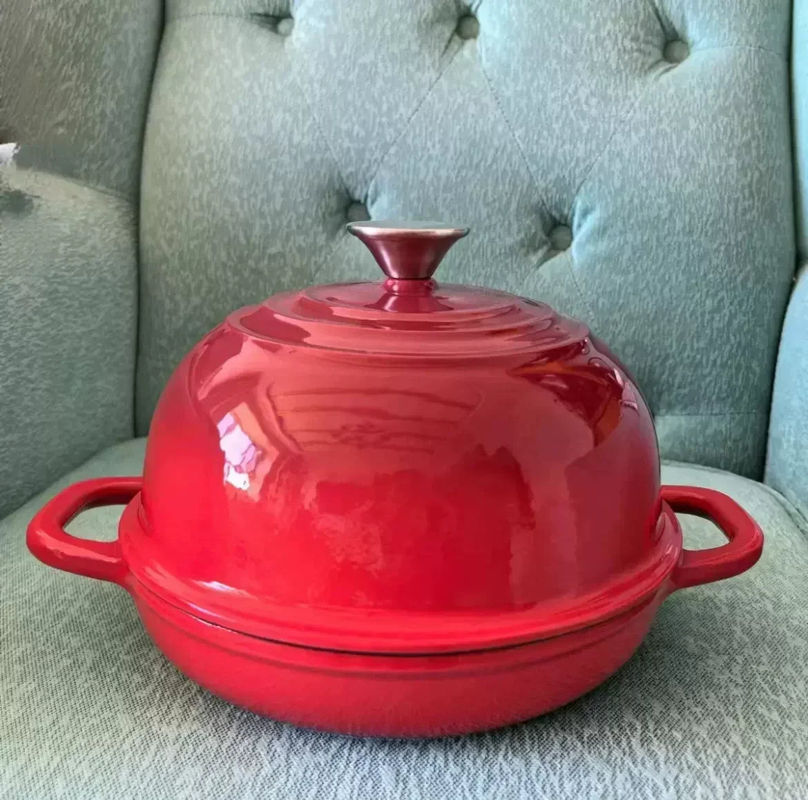 Olla holandesa de hierro fundido esmaltado con tapa