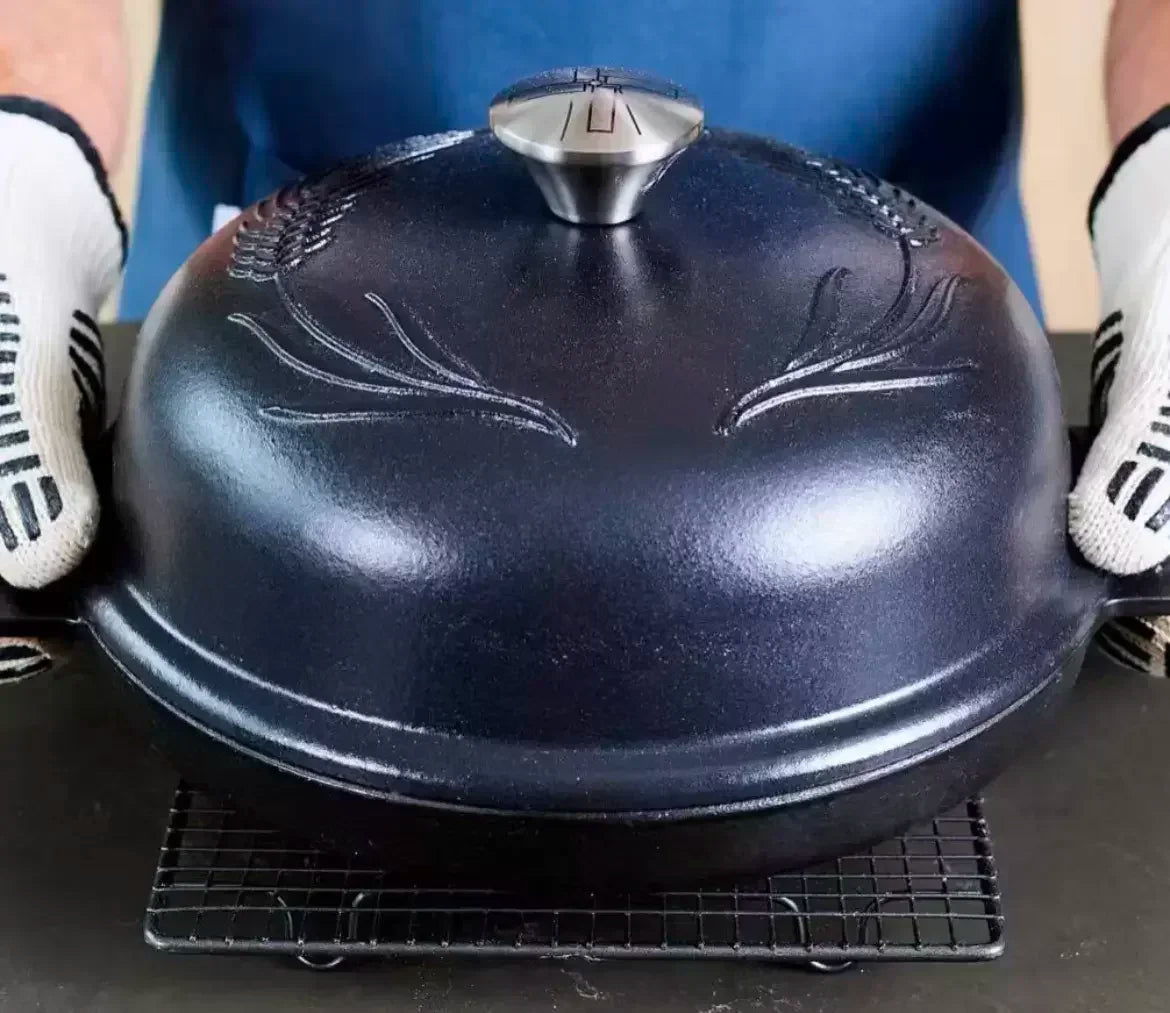 Olla holandesa de hierro fundido esmaltado con tapa