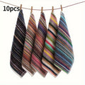 10-Pack Striped Cotton Dish Cloths, Assorted Colors