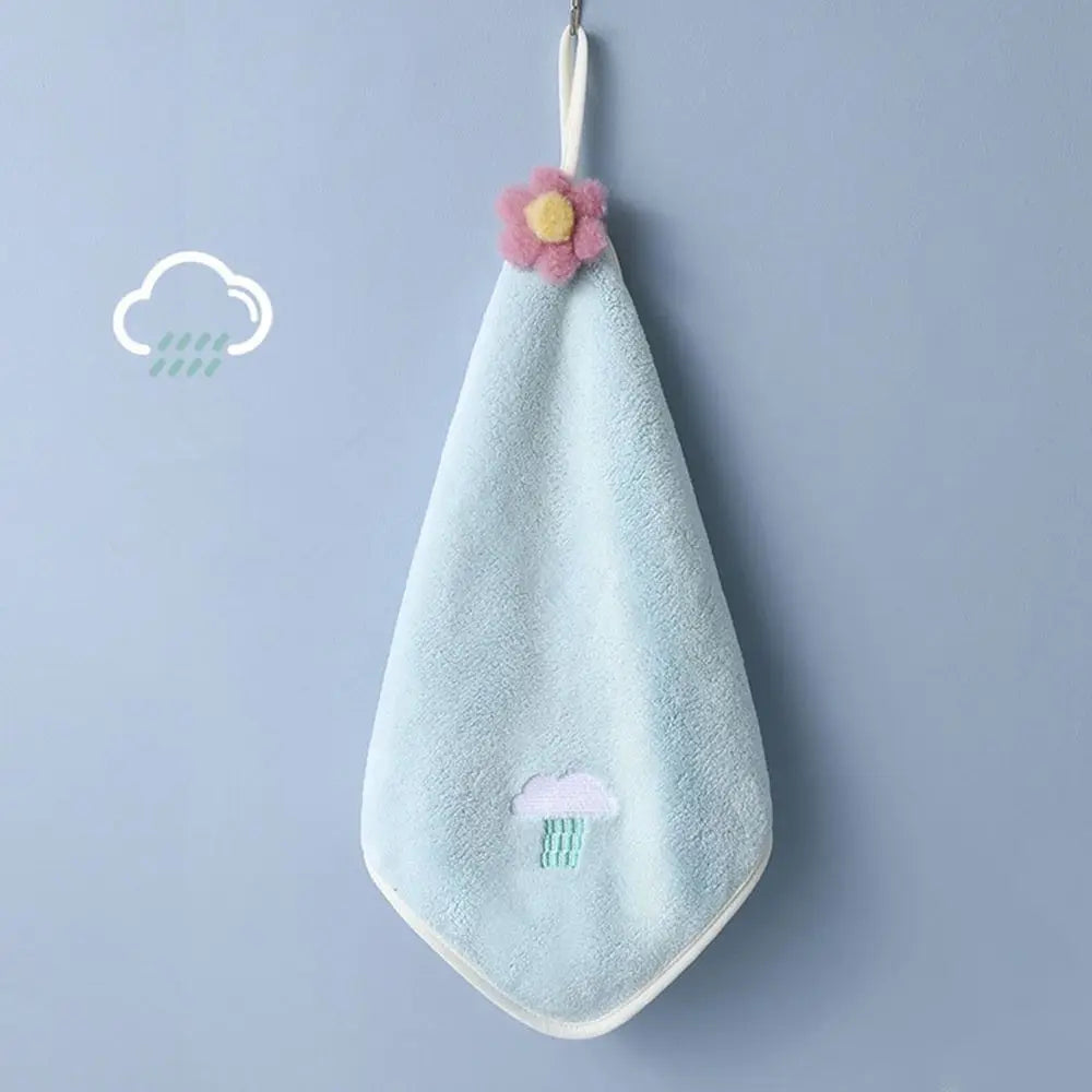 Embroidered Coral Fleece Hand Towel