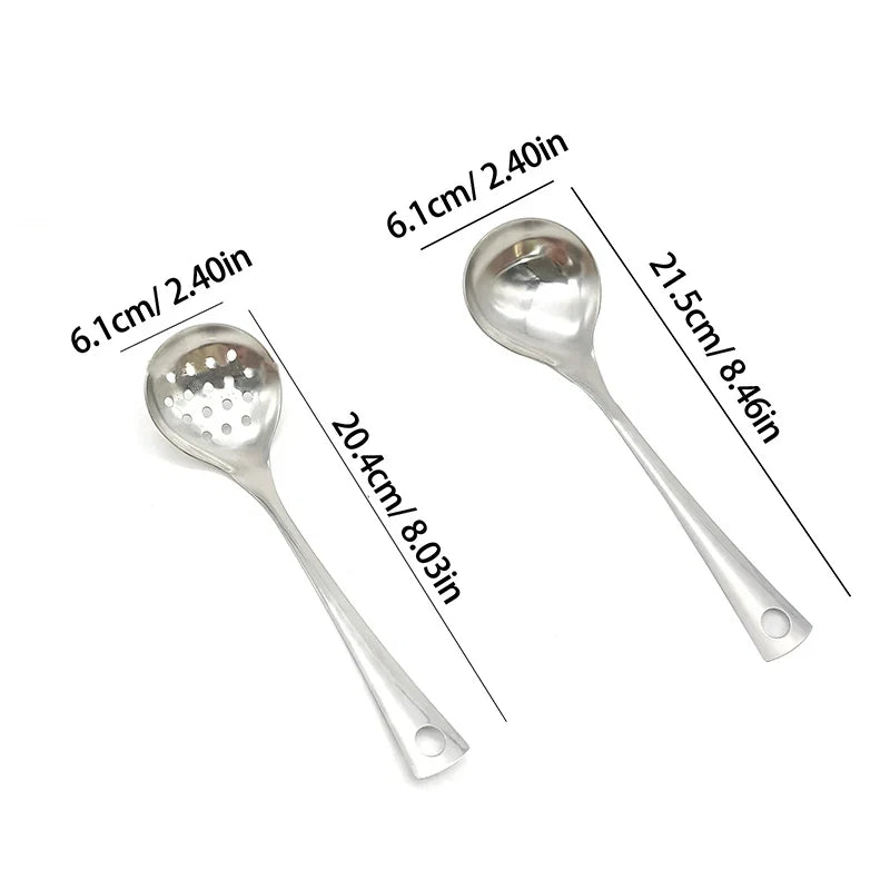 Stainless Steel Soup Ladle & Colander Spoon with Long Handle
