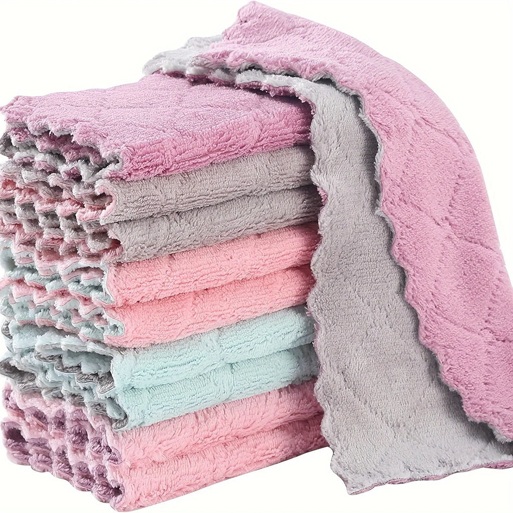 10-Pack Small Dish Washing Cloths, 9.4" x 5.5", Assorted Colors